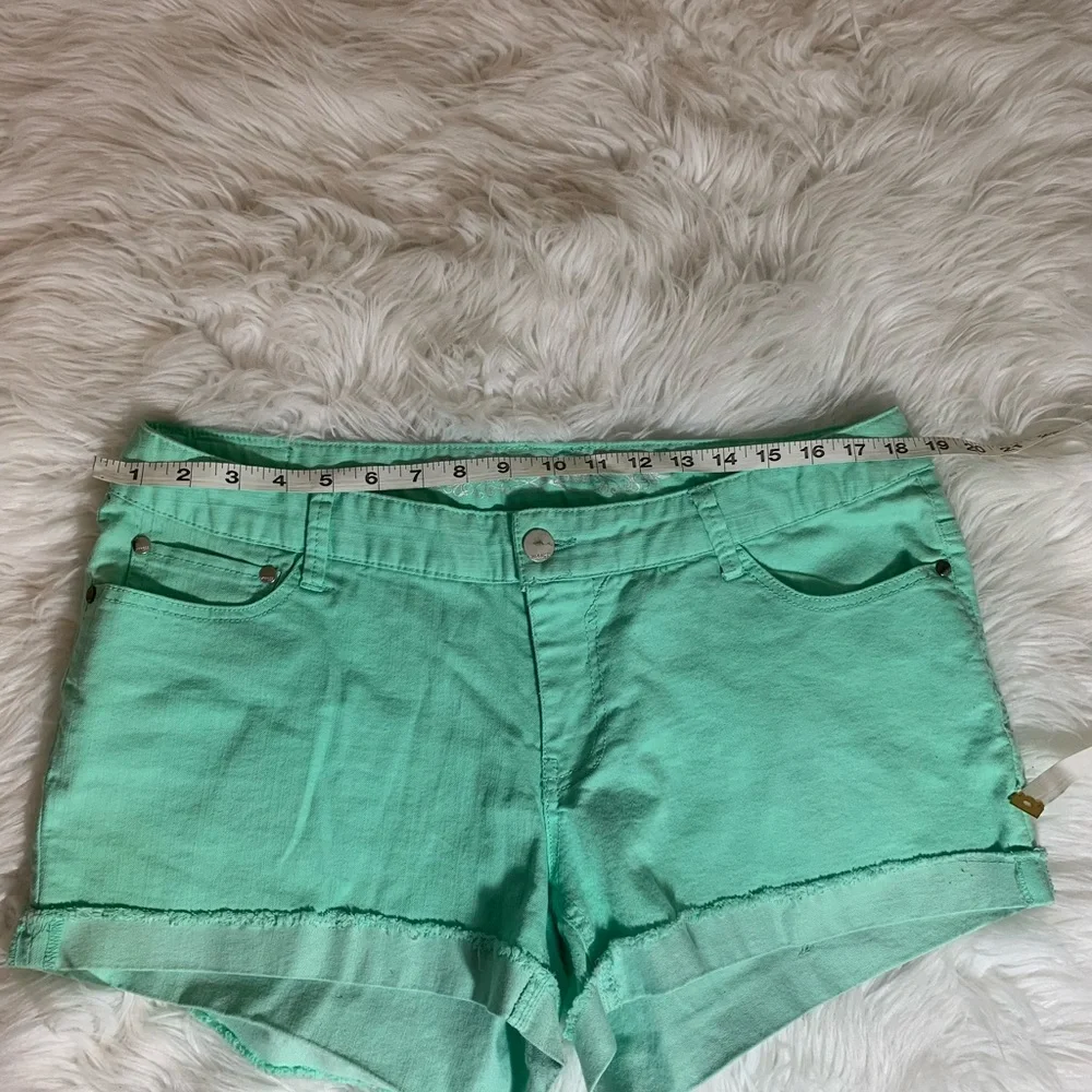 Express Womens Sz 14 Cuffed Mint Green Jean Shorts - Picture 10 of 11